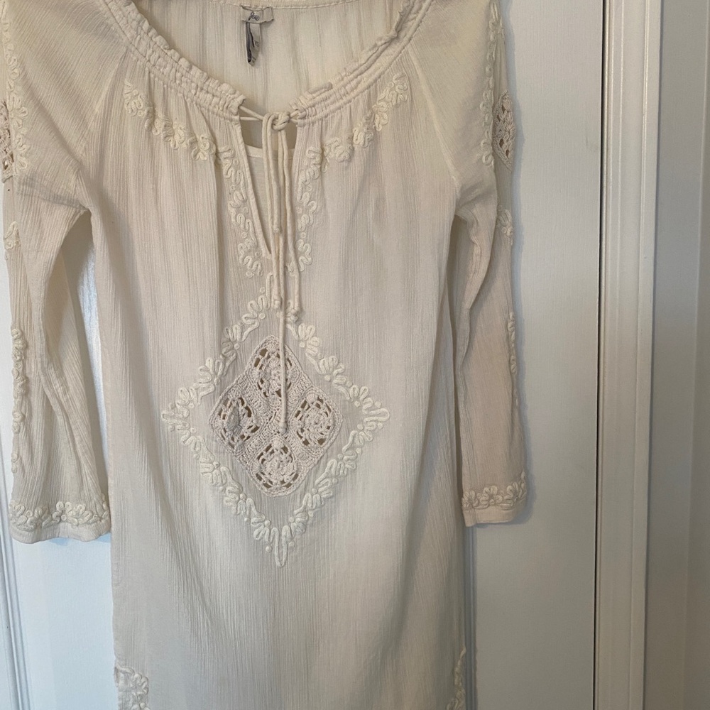 Elegant Cream Embroidered Dress